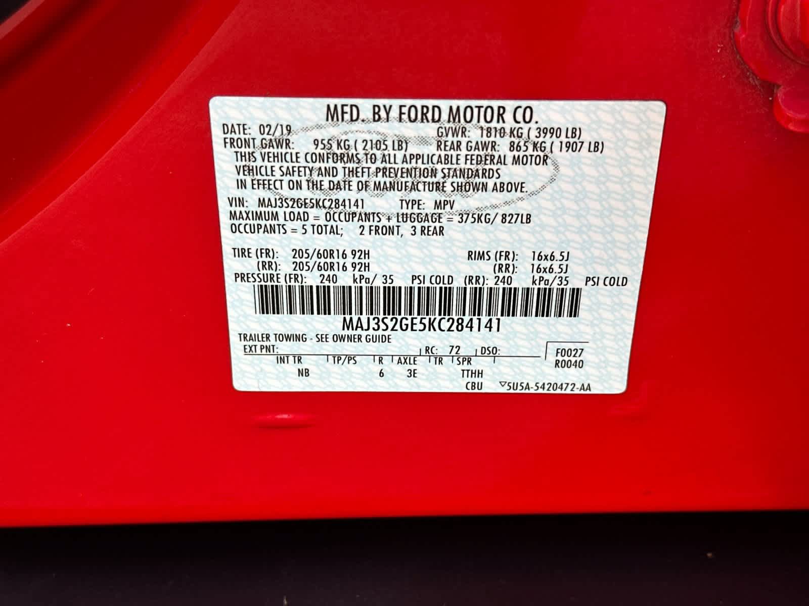 Used 2019 Ford EcoSport SE w/ SE Convenience Package FWD image 32