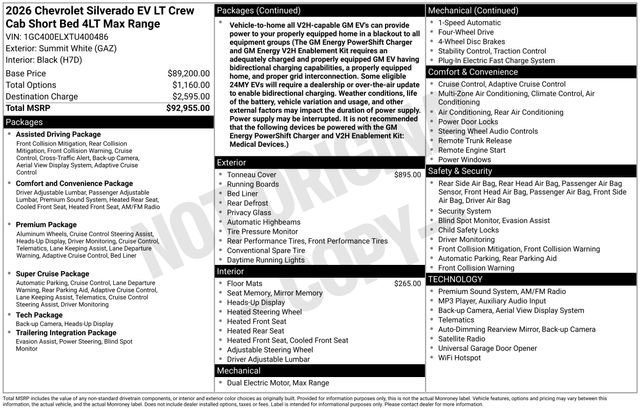 Used 2026 Chevrolet Silverado EV LT AWD/4WD image 2