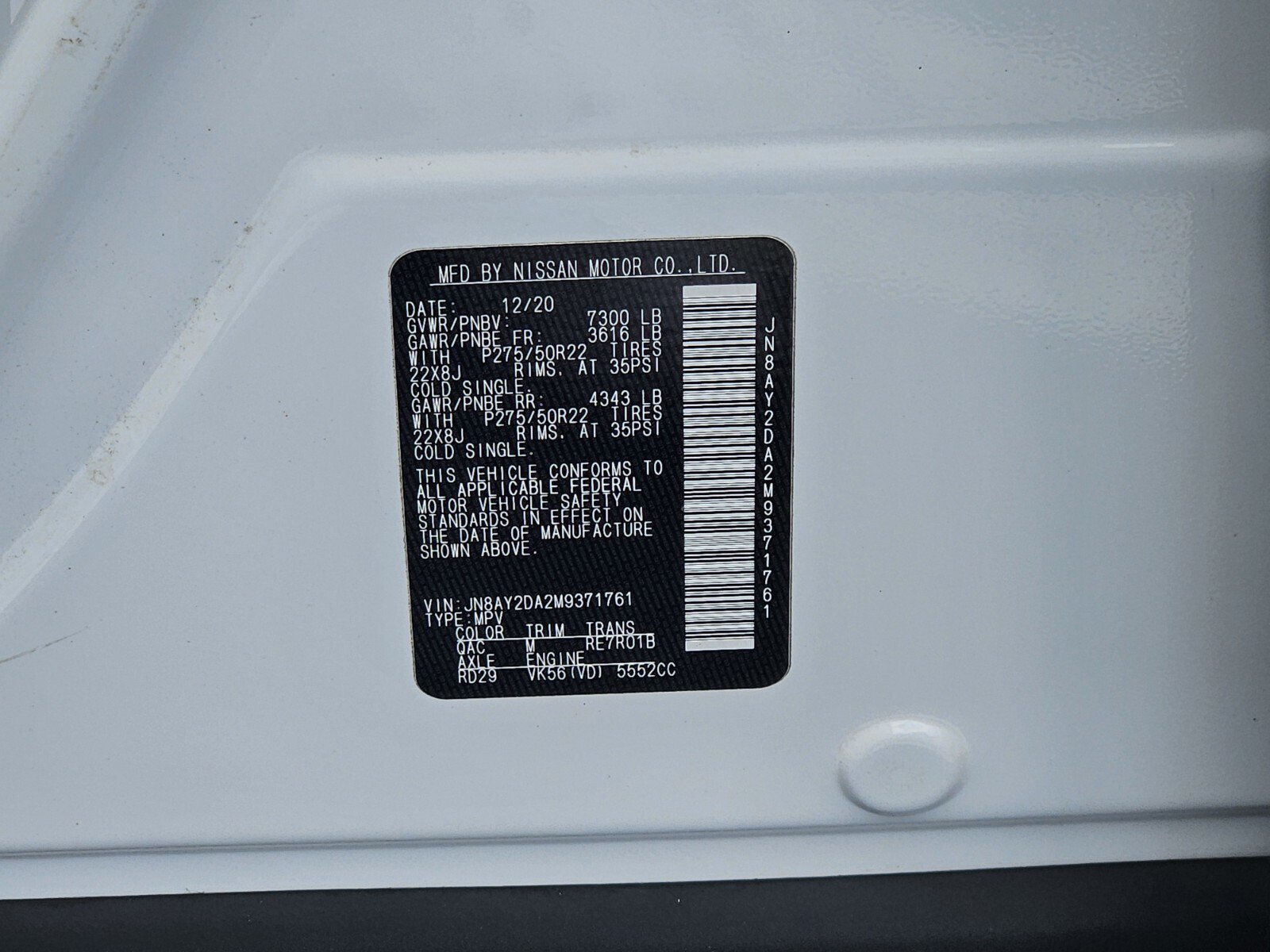 Used 2021 Nissan Armada Platinum w/ Captain's Chairs Package RWD image 38