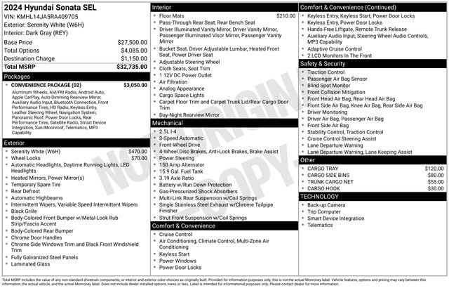 Certified 2024 Hyundai Sonata SEL w/ Convenience Package image 25