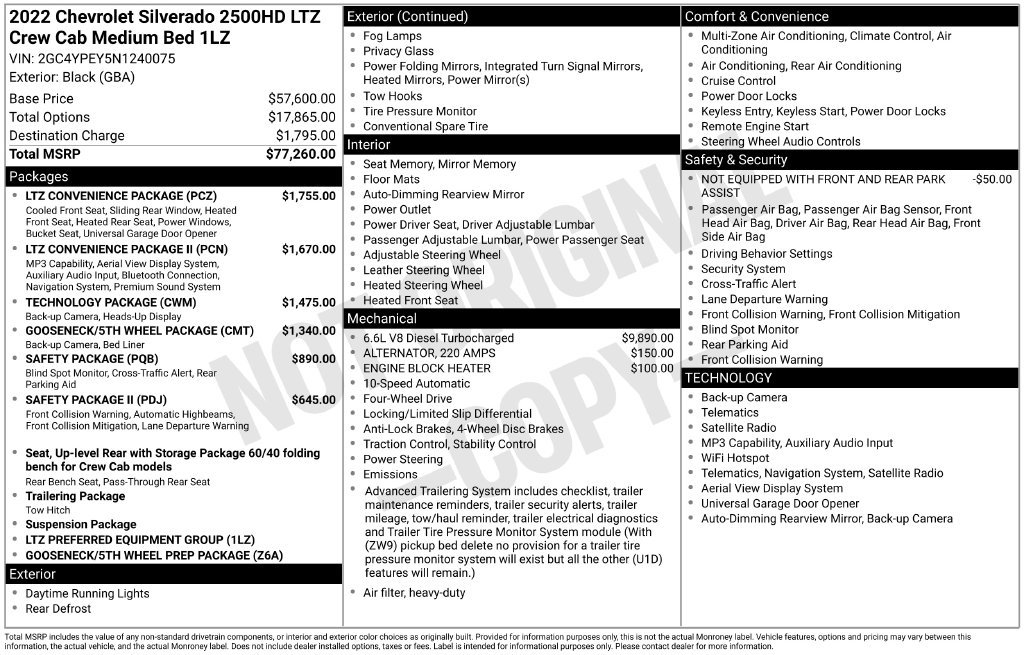 Used 2022 Chevrolet Silverado 2500 LTZ w/ LTZ Convenience Package AWD/4WD image 47
