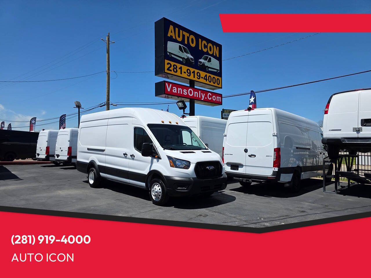 Used 2023 Ford Transit 350 148 High Roof Extended DRW RWD image 1