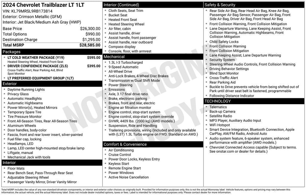 Certified 2024 Chevrolet TrailBlazer LT w/ LT Cold Weather Package AWD/4WD image 11