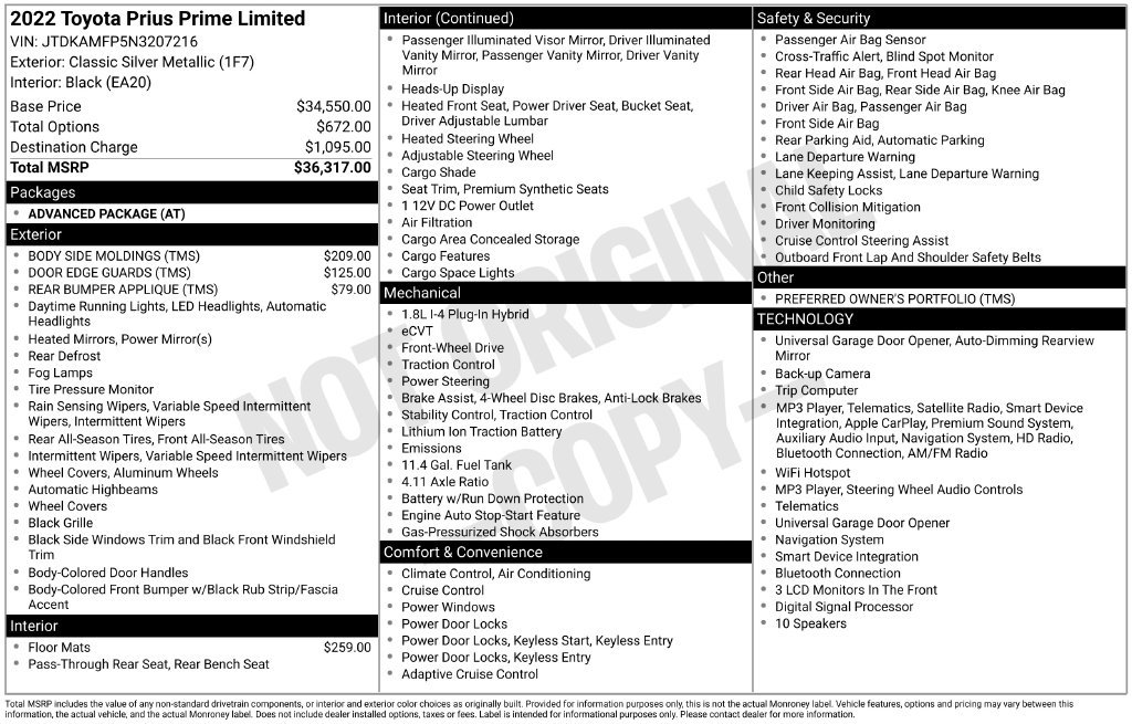 Certified 2022 Toyota Prius Prime Limited FWD image 27