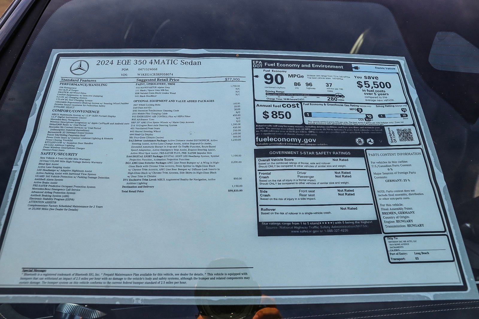 Used 2024 Mercedes-Benz EQE 350+ 4MATIC Sedan image 34