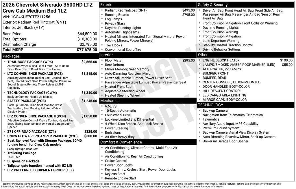 Used 2026 Chevrolet Silverado 3500 LTZ w/ Trail Boss Package image 34