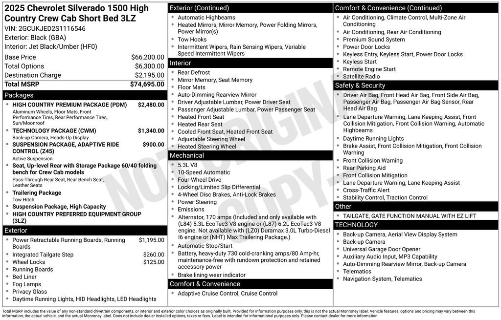 Certified 2025 Chevrolet Silverado 1500 High Country w/ High Country Premium Package AWD/4WD image 37