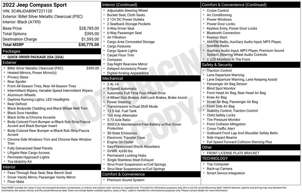 Used 2022 Jeep Compass Sport image 38