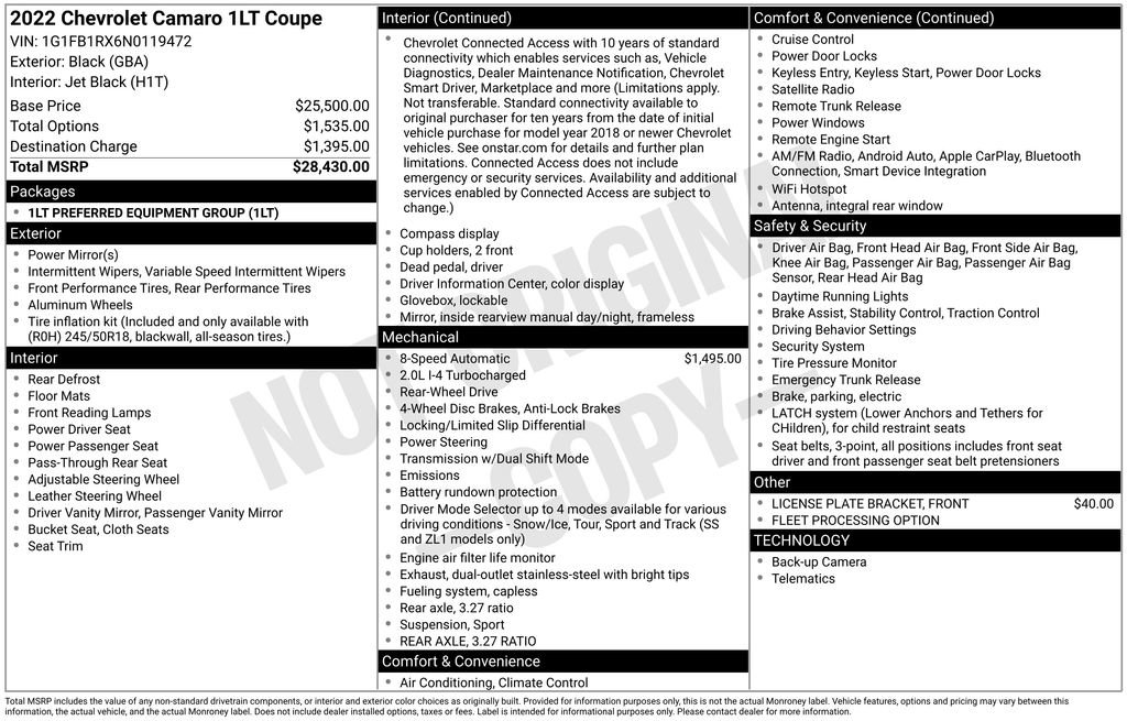 Certified 2022 Chevrolet Camaro LT image 2