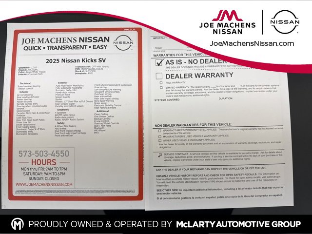 Certified 2025 Nissan Kicks SV w/ Illumination Package image 31