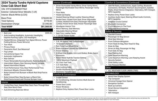 Used 2024 Toyota Tundra Capstone AWD/4WD image 33