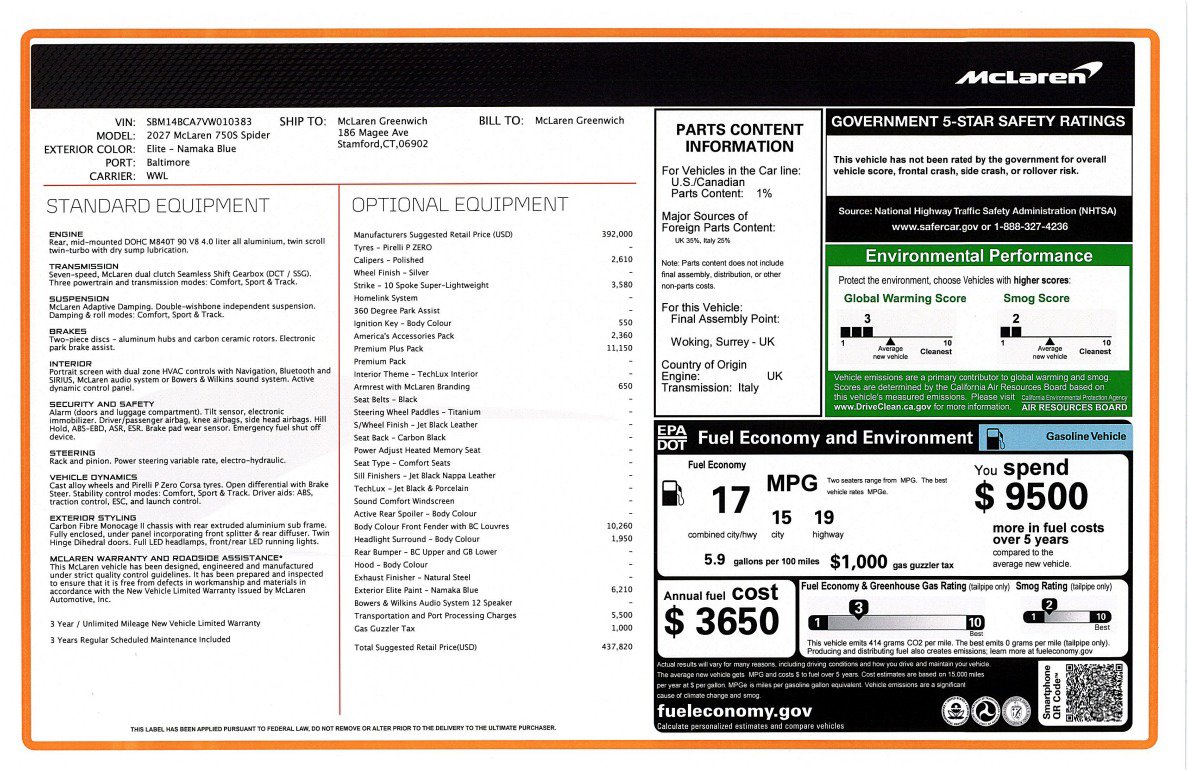 New 2027 McLaren 750S Spider RWD image 44