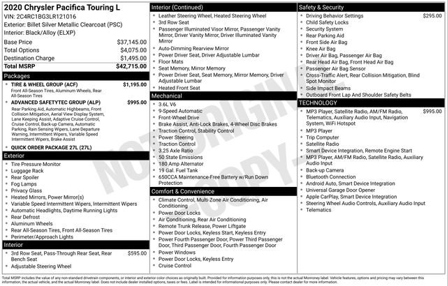 Used 2020 Chrysler Pacifica Touring-L w/ Tire & Wheel Group FWD image 26