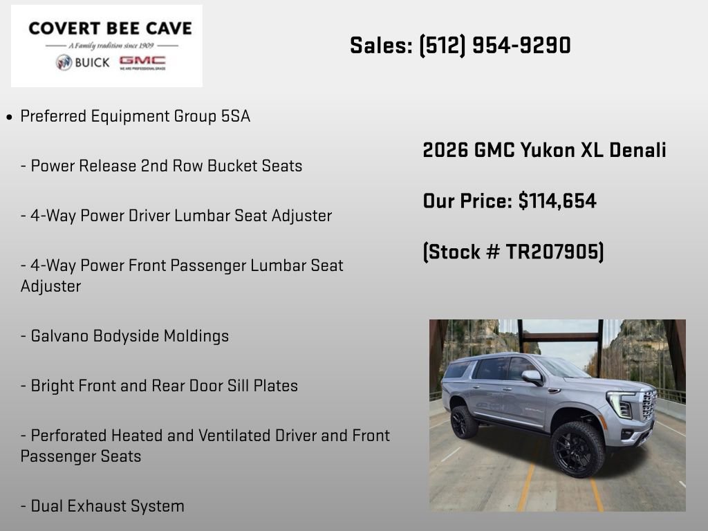 New 2026 GMC Yukon XL Denali w/ Sun & Power Step Package AWD/4WD image 6