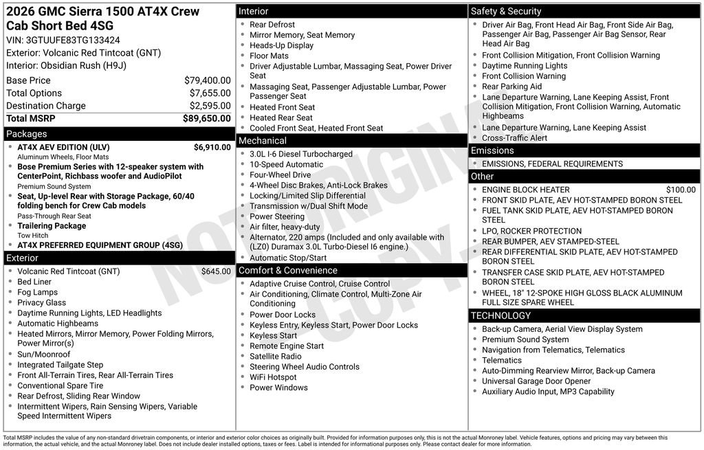 New 2026 GMC Sierra 1500 AT4X w/ AT4X AEV Edition image 10