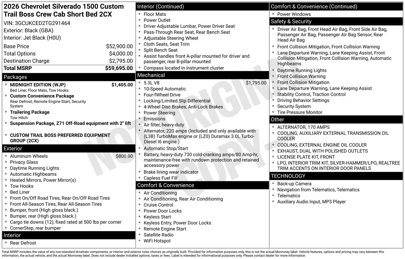 New 2026 Chevrolet Silverado 1500 Custom Trail Boss w/ Midnight Edition AWD/4WD image 22