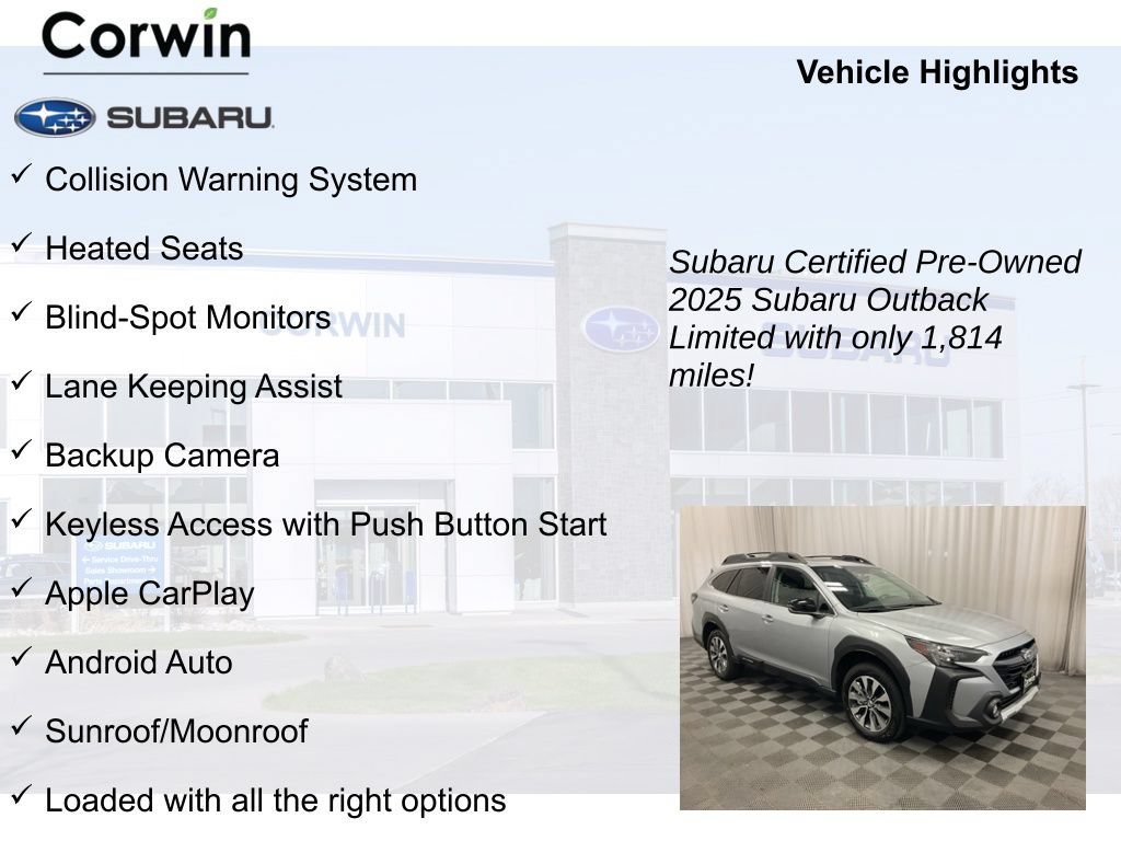 Certified 2025 Subaru Outback Limited AWD/4WD image 9