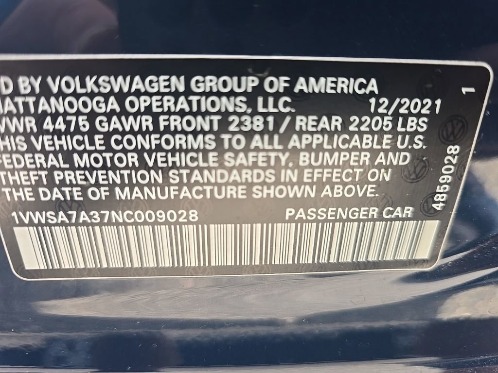 Used 2022 Volkswagen Passat 2.0T SE image 13