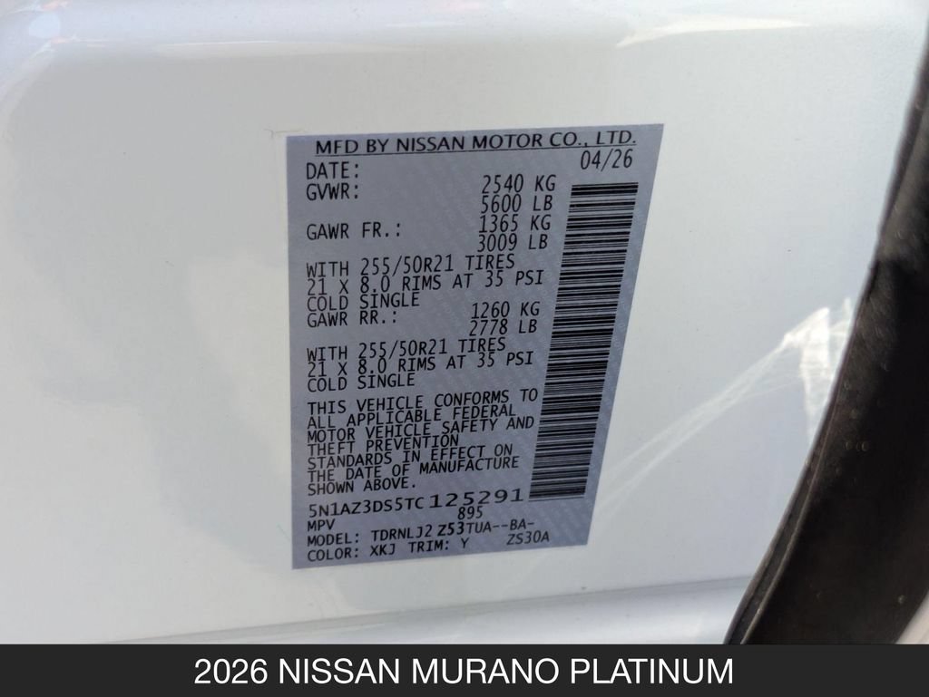 New 2026 Nissan Murano Platinum w/ Cargo Package AWD/4WD image 27
