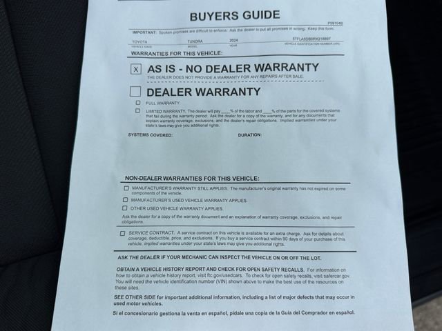 Used 2024 Toyota Tundra SR5 w/ TRD Off-Road Package image 38