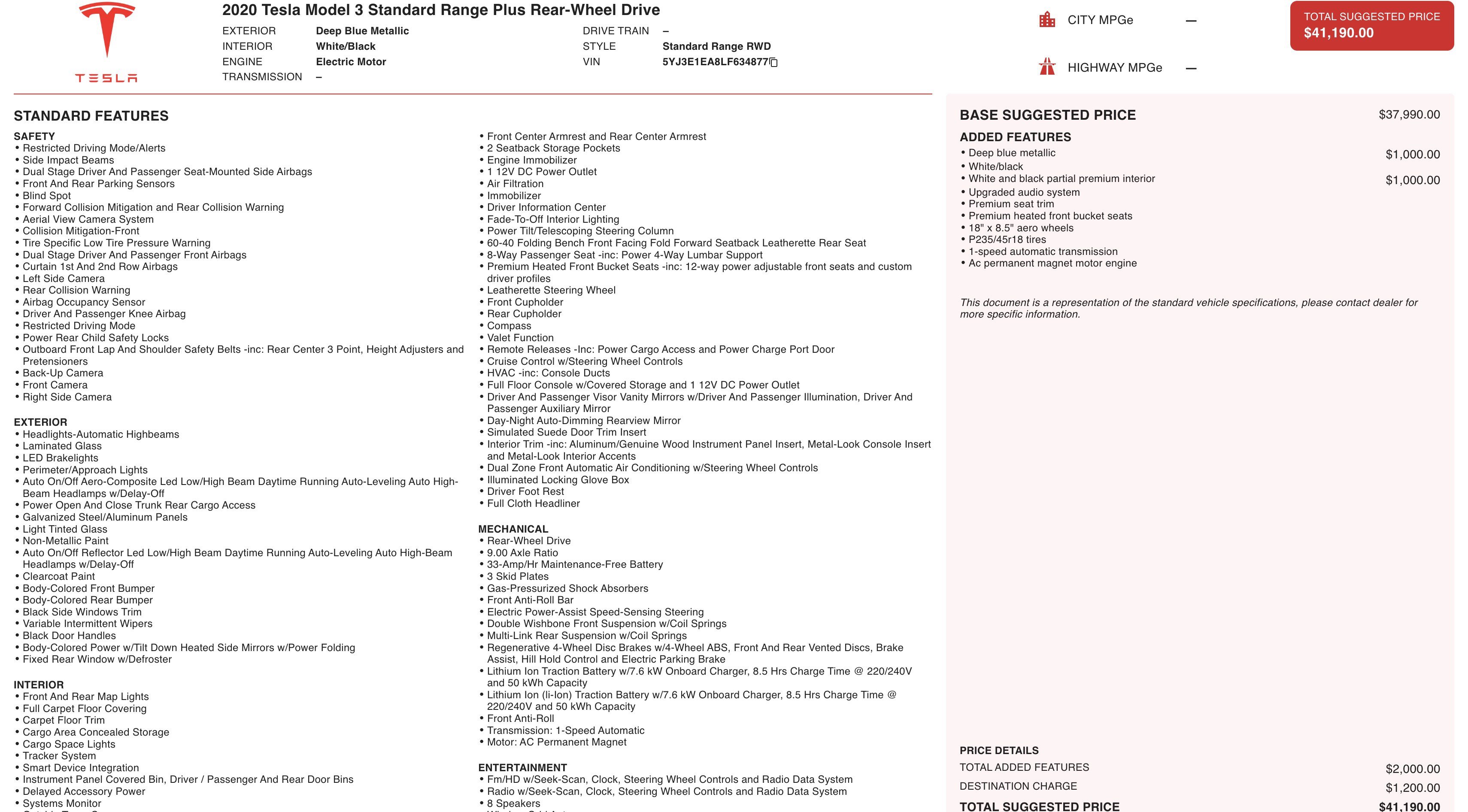Used 2020 Tesla Model 3 Standard Range Plus image 4