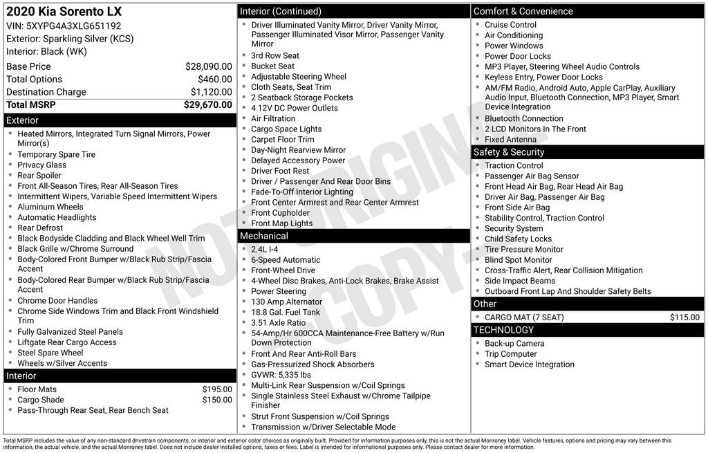 Used 2020 Kia Sorento LX image 24