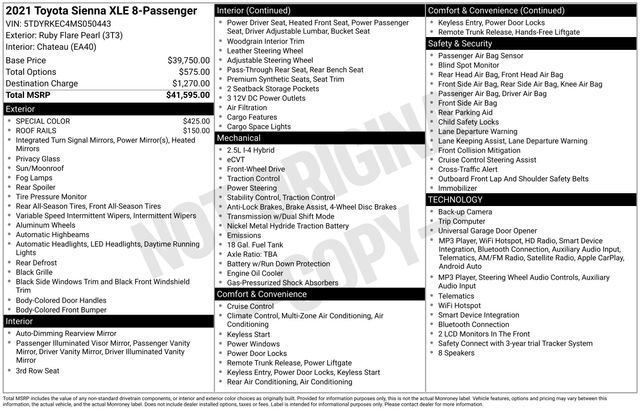 Used 2021 Toyota Sienna XLE image 3