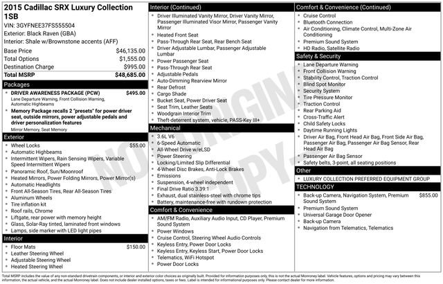 Used 2015 Cadillac SRX Luxury w/ Driver Awareness Package image 32