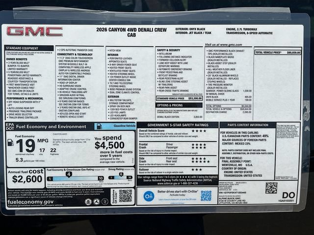 New 2026 GMC Canyon Denali w/ LPO, Denali Black Edition AWD/4WD image 21