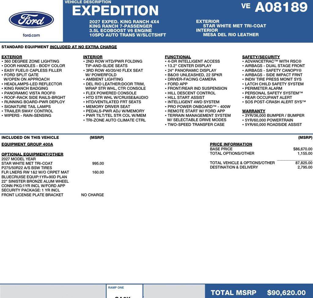 New 2027 Ford Expedition King Ranch AWD/4WD image 2