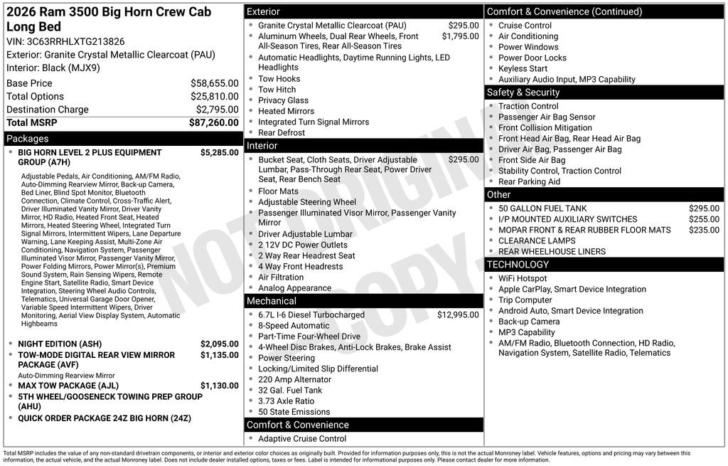 New 2026 RAM 3500 Big Horn AWD/4WD image 38