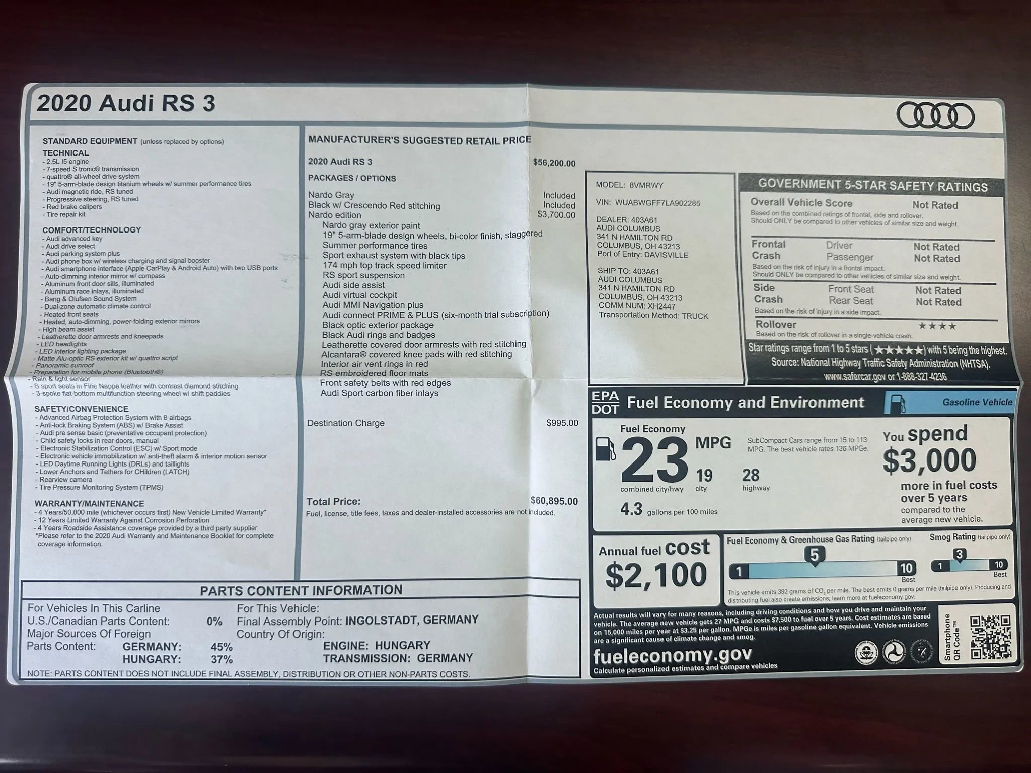 Used 2020 Audi RS 3 image 44