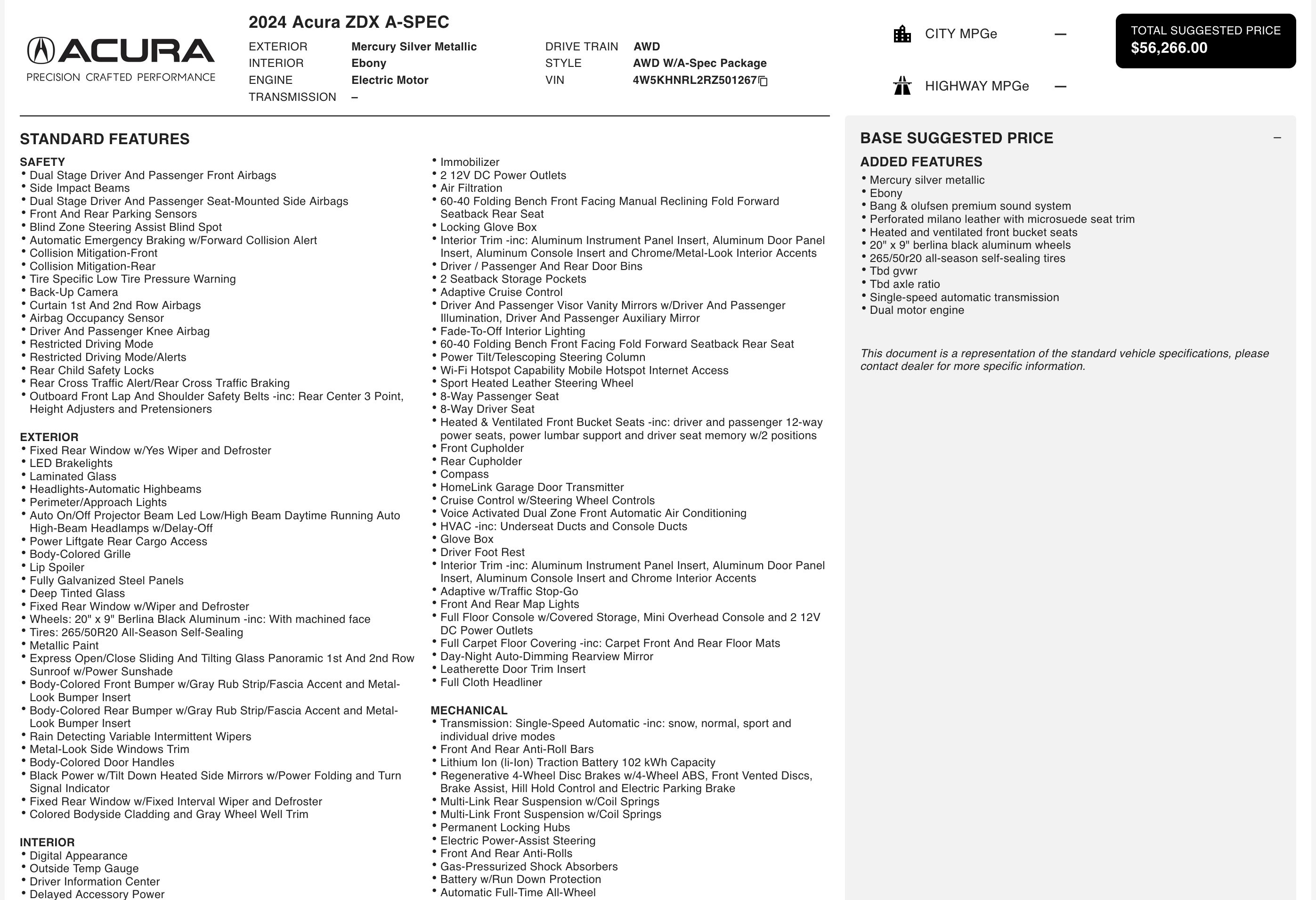 Used 2024 Acura ZDX A-Spec image 2