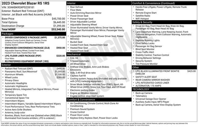 Used 2023 Chevrolet Blazer RS w/ Driver Confidence II Package image 5
