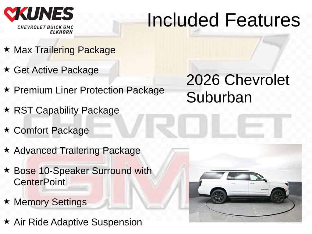 New 2026 Chevrolet Suburban RST w/ RST Capability Package image 2