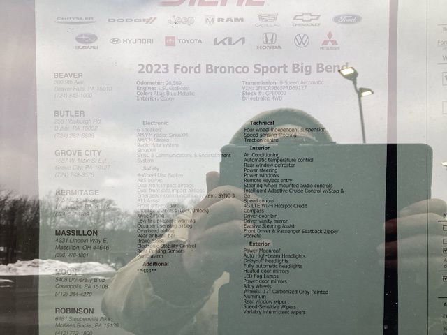 Used 2023 Ford Bronco Sport Big Bend w/ Convenience Package image 13