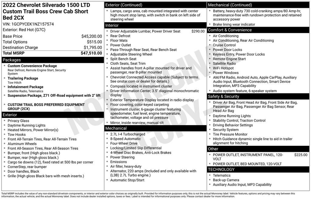 Used 2022 Chevrolet Silverado 1500 Custom Trail Boss image 27