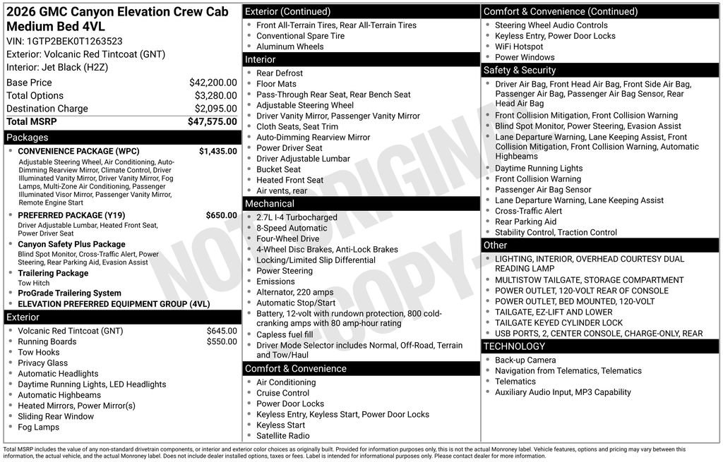 New 2026 GMC Canyon Elevation w/ Convenience Package AWD/4WD image 5