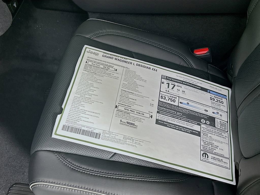 New 2025 Jeep Grand Wagoneer L Series II Obsidian w/ Quick Order Packagew 28T image 12