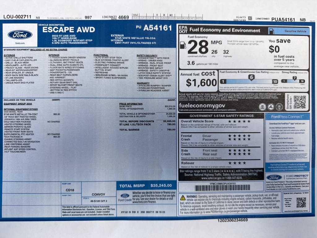 Used 2023 Ford Escape ST-Line w/ Tech Pack #1 AWD/4WD image 28