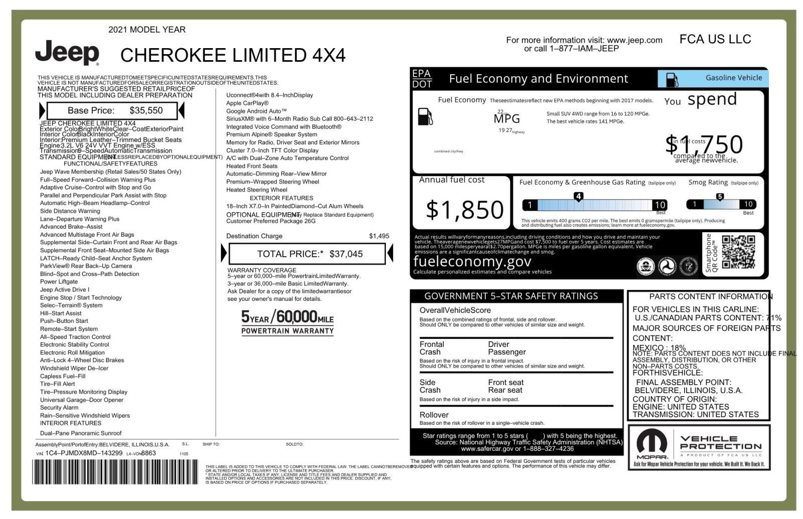 Used 2021 Jeep Cherokee Limited image 2