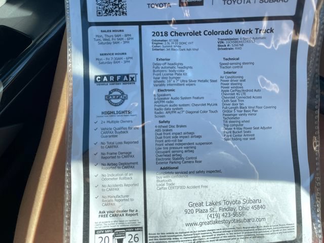 Used 2018 Chevrolet Colorado W/T RWD image 27