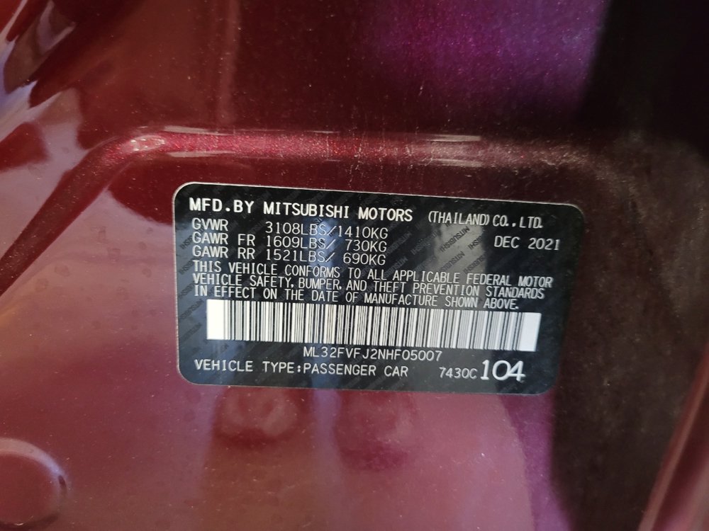 Used 2022 Mitsubishi Mirage G4 SE FWD image 33