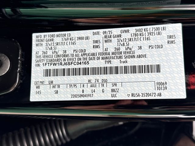 Used 2025 Ford F150 Raptor w/ Equipment Group 803A Raptor R image 21