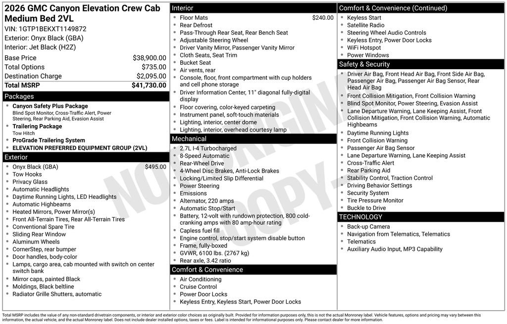 New 2026 GMC Canyon Elevation RWD image 32