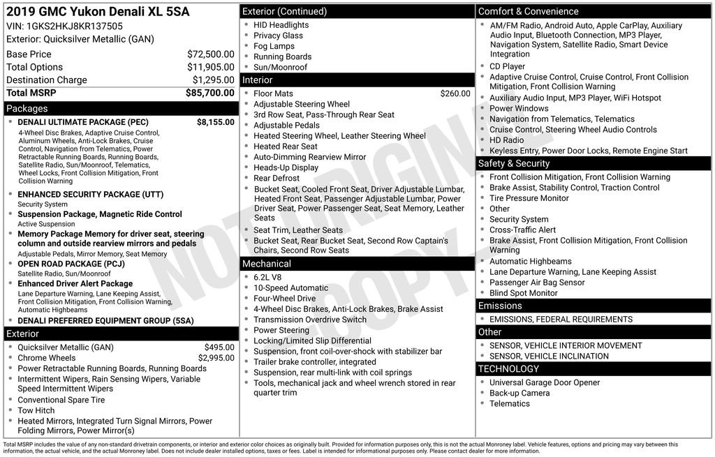 Used 2019 GMC Yukon XL Denali w/ Denali Ultimate Package image 33