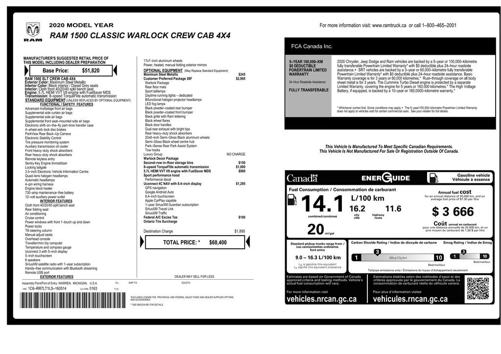 Used 2020 RAM 1500 Warlock AWD/4WD image 3
