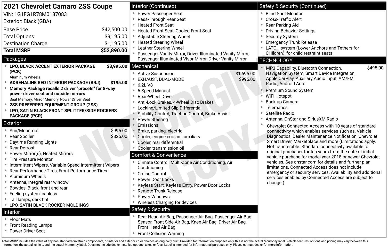 Used 2021 Chevrolet Camaro SS RWD image 43
