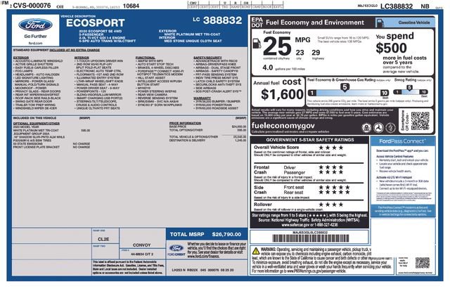 Used 2020 Ford EcoSport SE AWD/4WD image 33