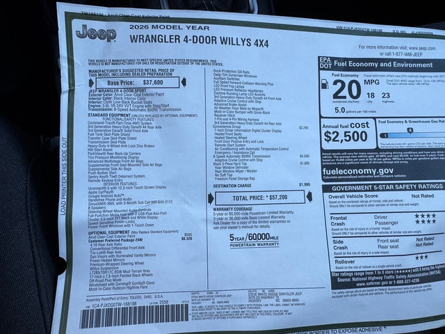 New 2026 Jeep Wrangler Unlimited Sport AWD/4WD image 27